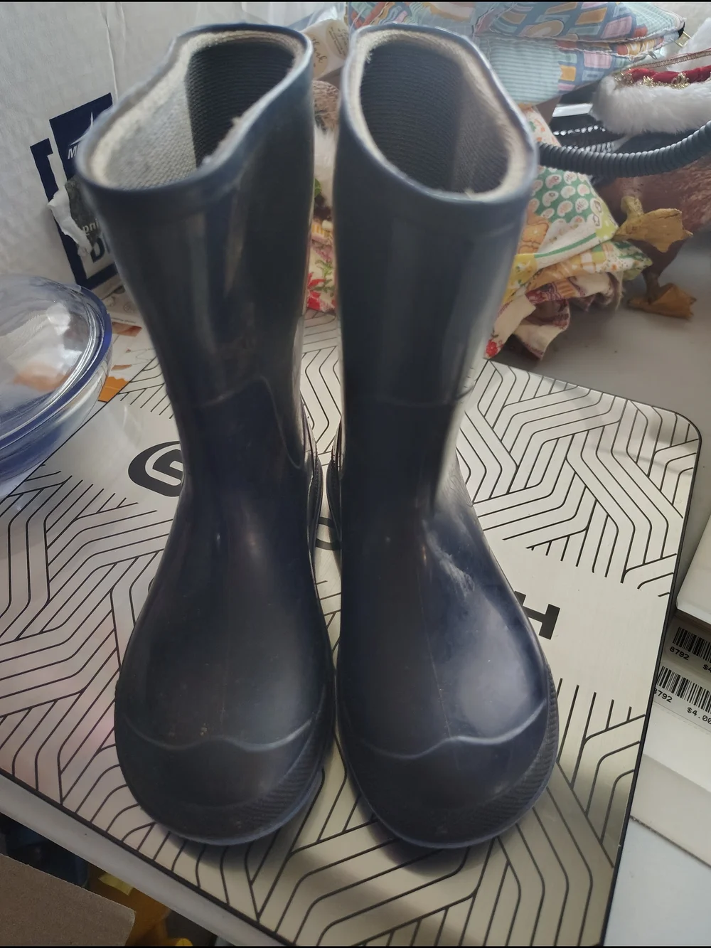 Children's Solid Dark Gray Rain Boots